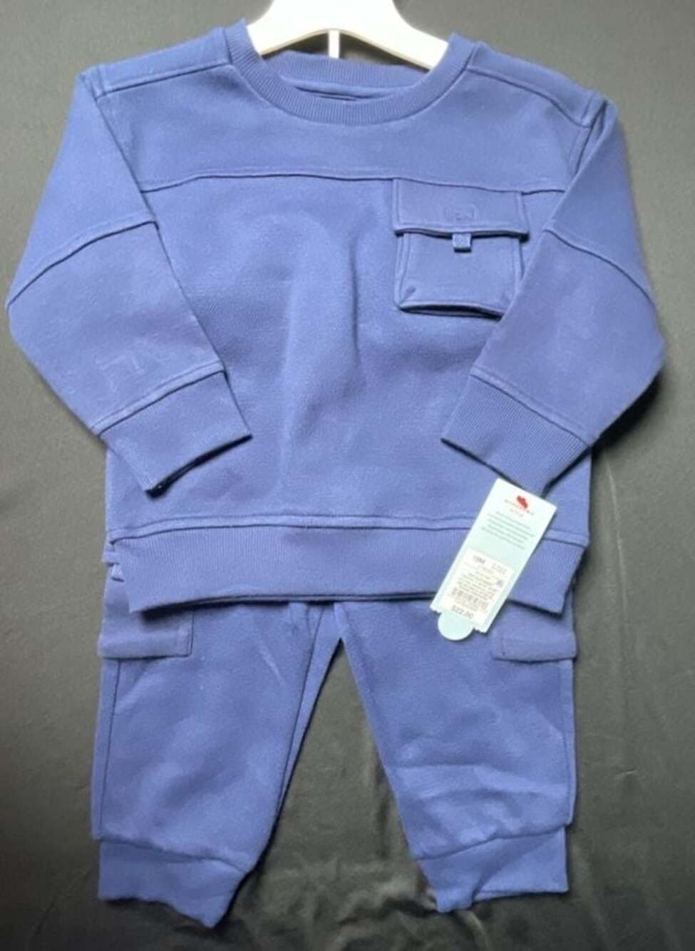 Cat & Jack Toddler Boys' Pocket Crewneck Sweatshirt and Joggers Set - Navy Blue